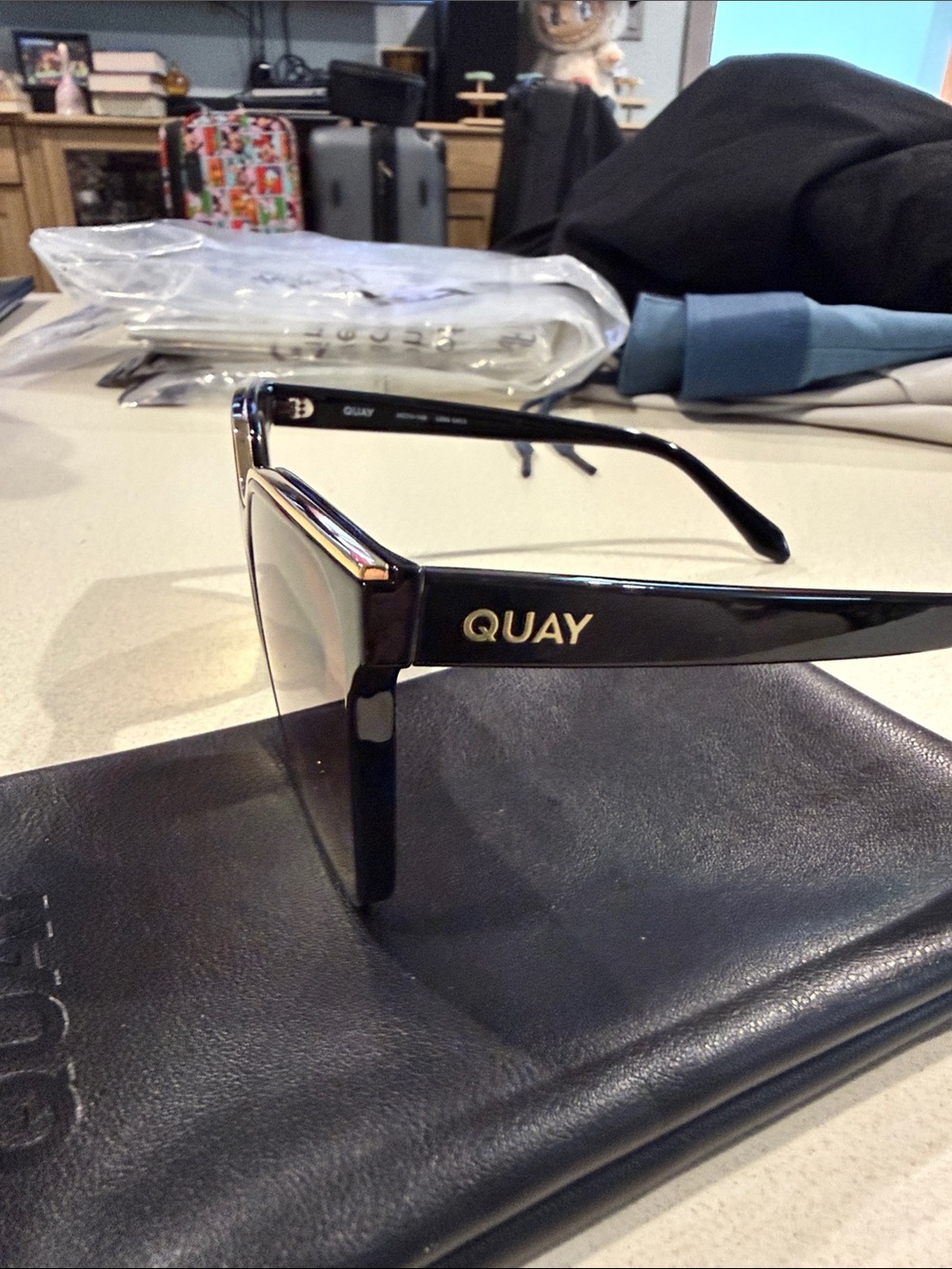 Quay Black Oversized Square Women's Sunglasses - Picture 3 of 3
